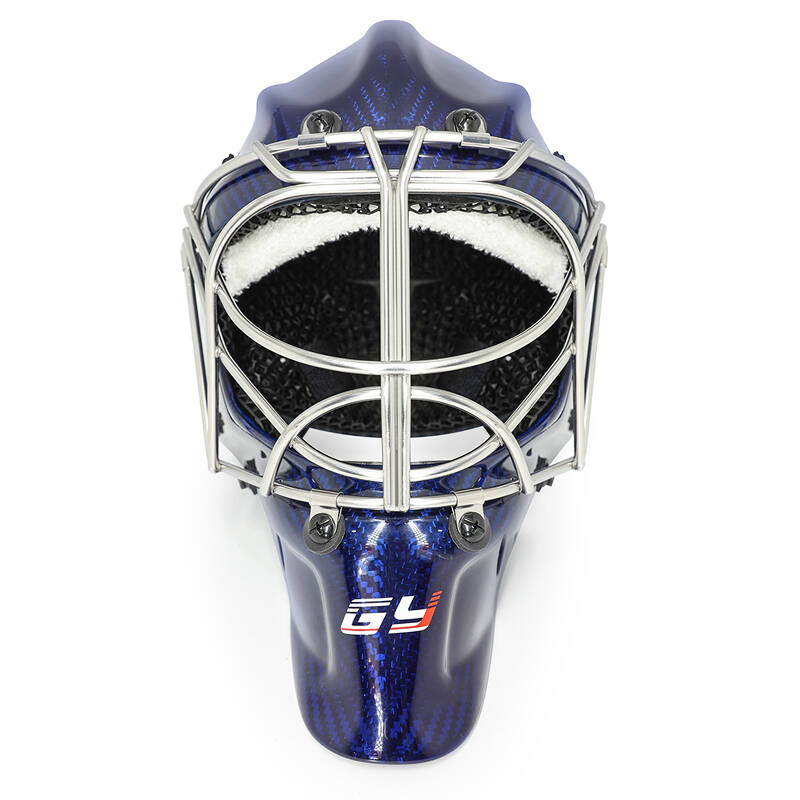 Helm Kiper Hockey Senior Pro kanthi Lining Eye Cat 3D Printed: Perlindhungan Kinerja Tinggi